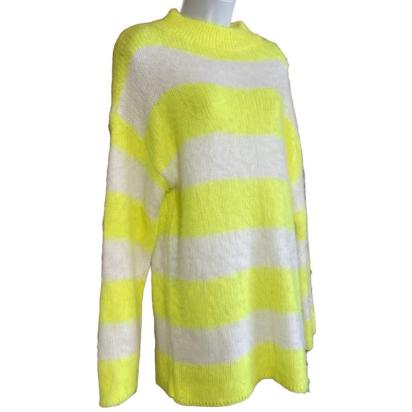 Abound Highlighter yellow and White Striped Sweater - Picture 2 of 7